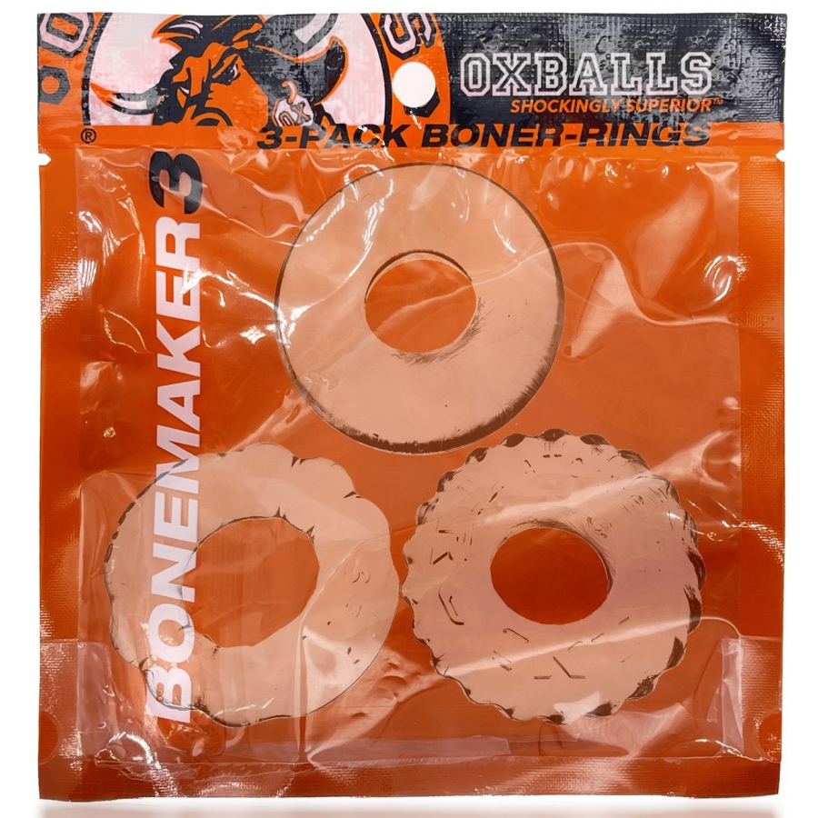Lot De 3 Cockrings Oxballs BONEMAKER Transparents 2 Lot De 3 Cockrings Oxballs BONEMAKER Transparents – Image 2