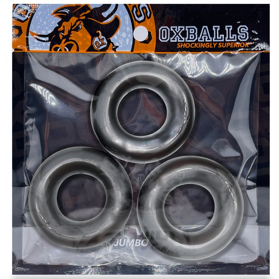 Lot De 3 Cockrings Oxballs FAT WILLY Gris 2 Lot De 3 Cockrings Oxballs FAT WILLY Gris – Image 2