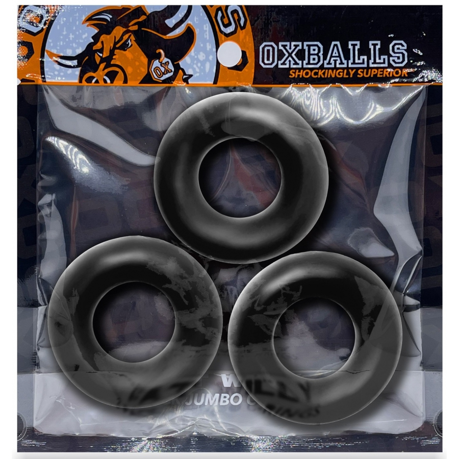 Lot De 3 Cockrings Oxballs FAT WILLY Noirs 2 Lot De 3 Cockrings Oxballs FAT WILLY Noirs – Image 2