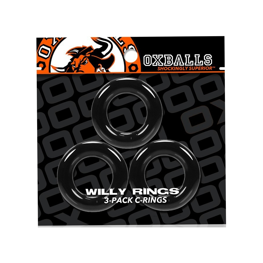 Lot De 3 Cockrings Oxballs WILLY RINGS Noir 2 Lot De 3 Cockrings Oxballs WILLY RINGS Noir – Image 2