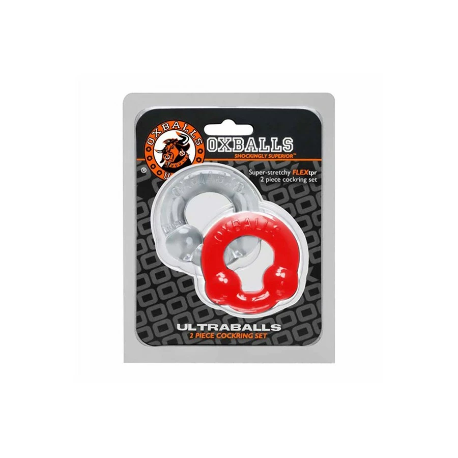 Pack Cockrings Ultraballs Oxballs Gris - Rouge 3 Pack Cockrings Ultraballs Oxballs Gris - Rouge – Image 3