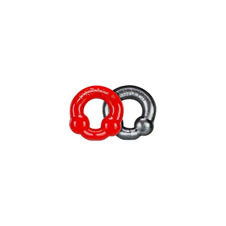Pack Cockrings Ultraballs Oxballs Gris - Rouge 1 Pack Cockrings Ultraballs Oxballs Gris - Rouge